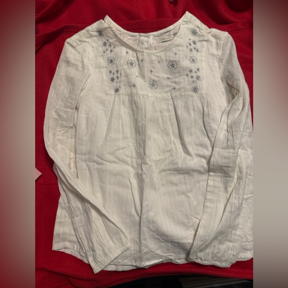 Charming White Embroidered Kids Blouse